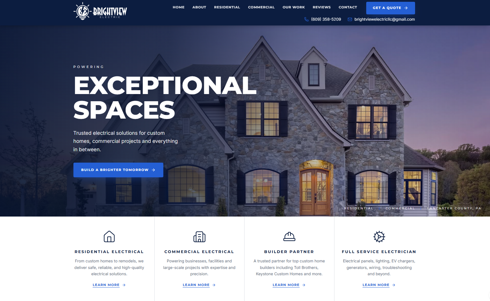 Remodeling contractor website example supplied as a design reference
