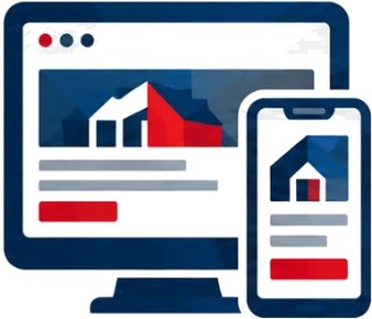 Desktop monitor and smartphone displaying a contractor website